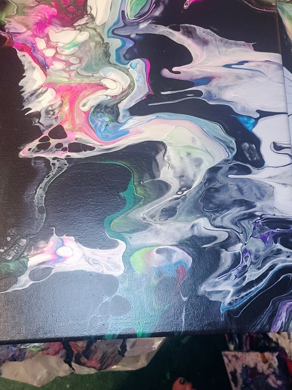 Abstract Fluid Art Canvas Painting  - Multicolor